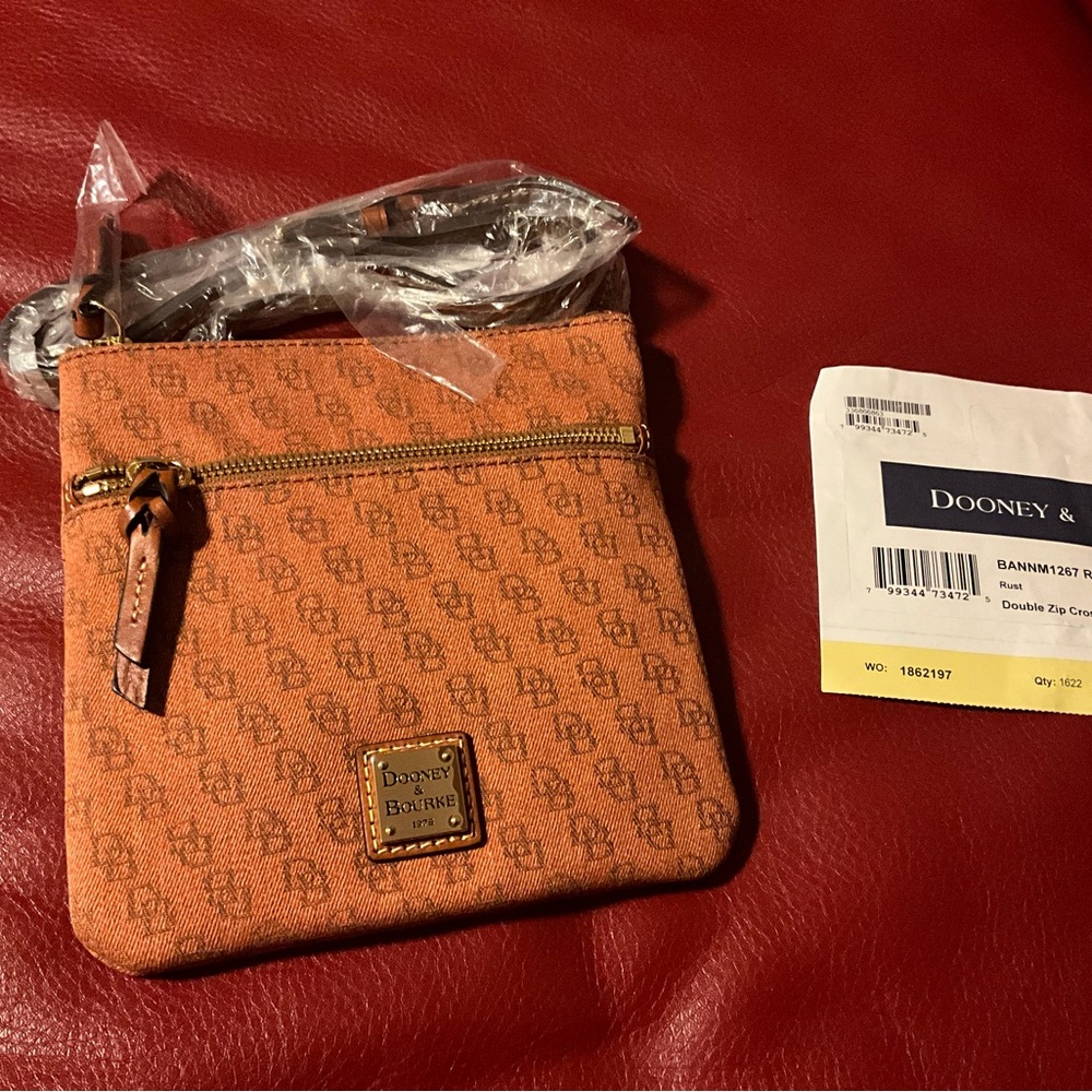 Dooney & Bourke Orange Patterned Shoulder Bag Cross body